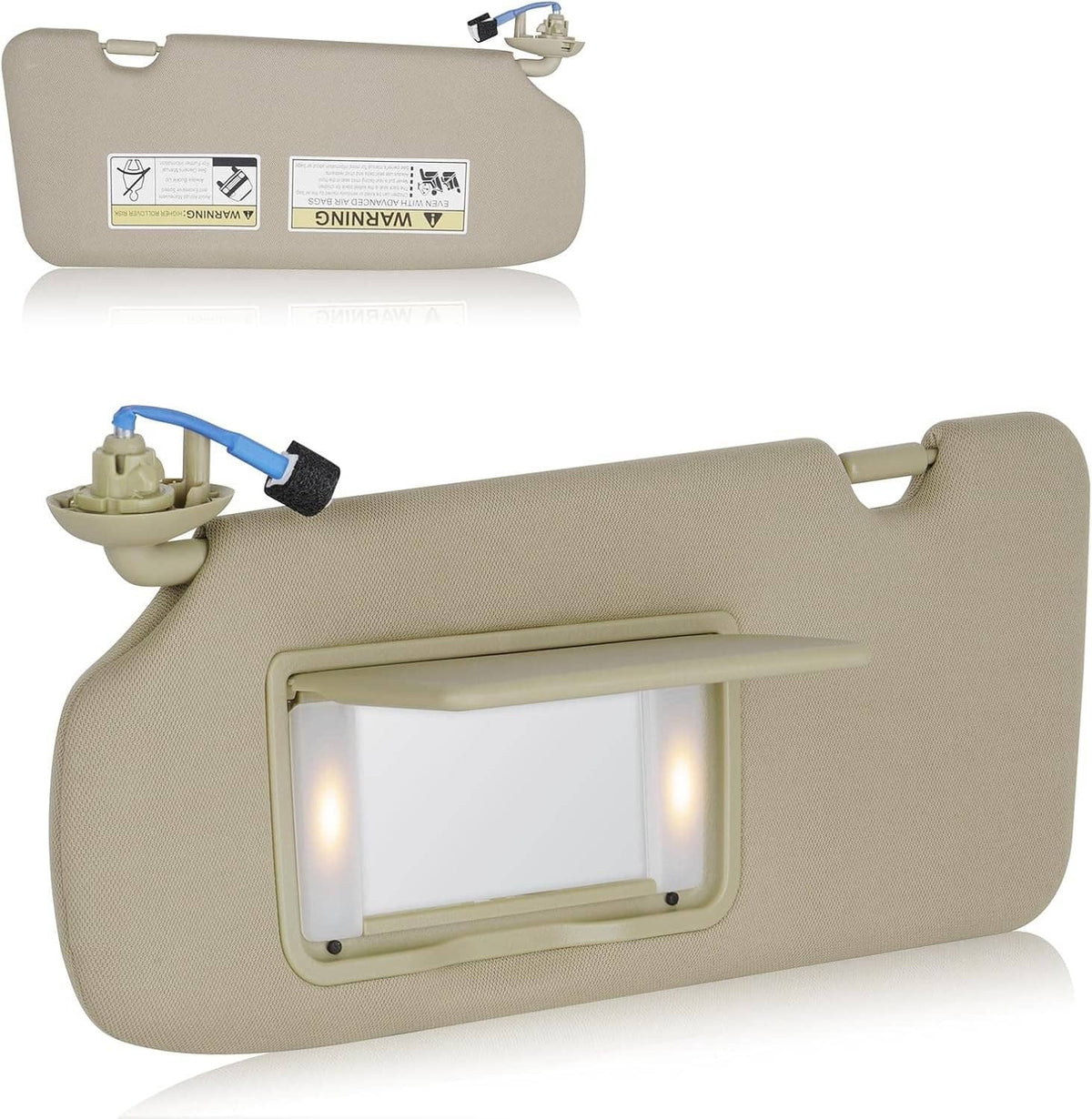 Solidspare Left Driver Side Sun Visor Beige w/Mirror & Light For 2017-2022 Honda CR-V CRV