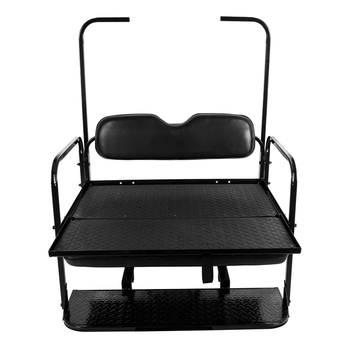 Solidspare Flip Folding Rear Seat Cushions Pad w/Roof Support For EZGO TXT 1995+ Golf Cart