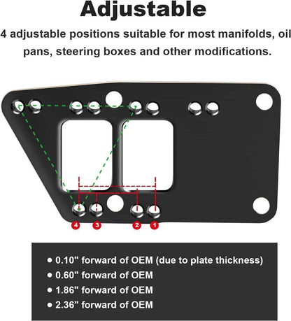 Solidspare Black Billet LS Engine Mounts Motor Mount Adapter Plates for LS Swap LS1 LS2 LS3