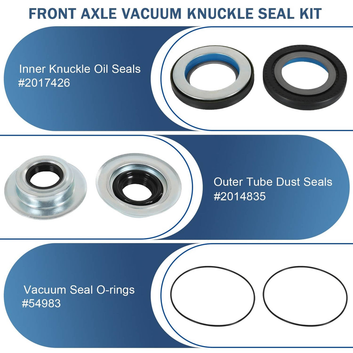Solidspare Front Axle Knuckle Vacuum Seal Kit Fit 05-19 Ford F250 F350 F450 F550 Super Duty