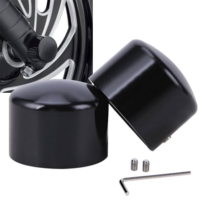 Solidspare Black Front Axle Cap Nut Covers Fit for Harley Touring Street Road Glide King US