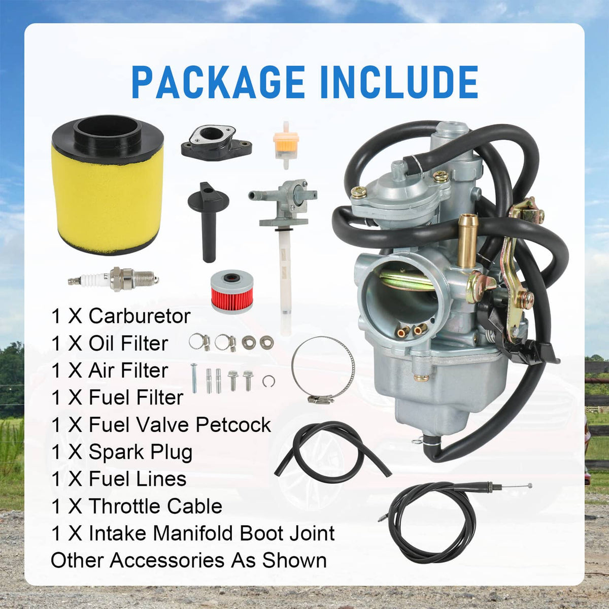 Solidspare Carburetor for Honda TRX 250 Recon 250 TRX250TE TRX250TM 1997-2001 2002-2007 NEW