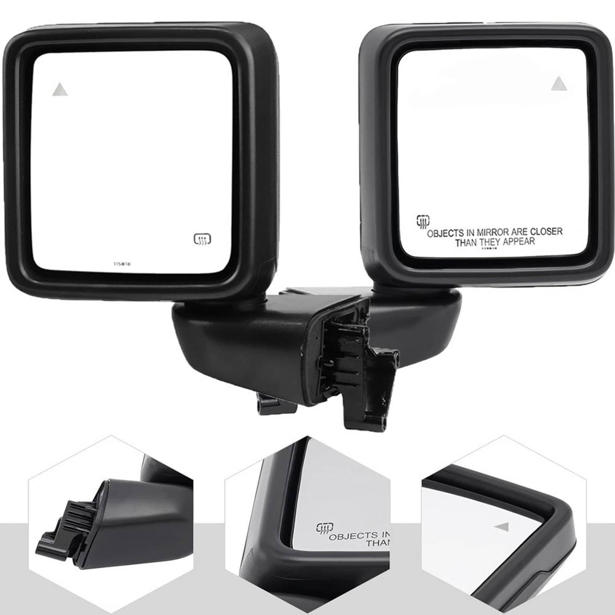 Solidspare Rear Mirror w/Blind Spot Left & Right Side For 2018-2025 Jeep Wrangler Gladiator