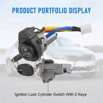 Solidspare Ignition Lock Cylinder Switch W/ Keys For 2011-2015 Kia Optima 2013-2017 Rio NEW
