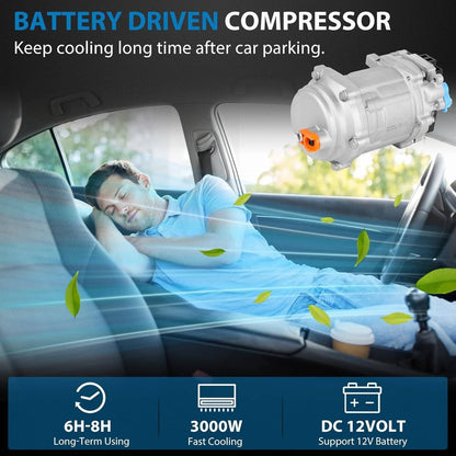 Solidspare 12V Electric Cool & Heat Universal Underdash Air Conditioner DC Auto Car A/C 63A
