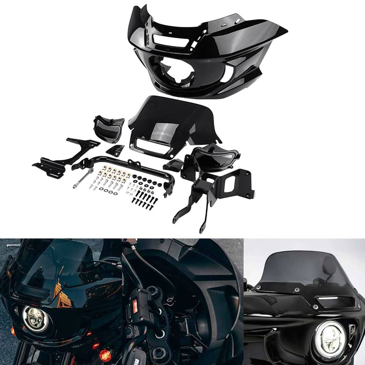 Solidspare Headlight Fairing Windshield Bracket For Harley Softail Street-Bob FXBB 2018+