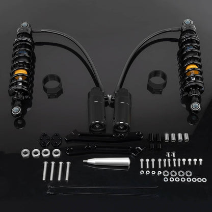 Solidspare 13" Adjustable Remote Reservoir Rear Suspensions Shocks For Harley Touring 2014+