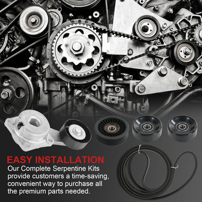 Solidspare Serpentine Belt Drive Component Kit Fit 2005-2014 Ford F-150 Lincoln Mercury V8