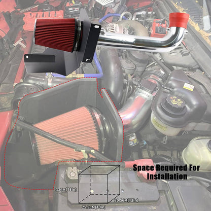 Solidspare New Cold Air Intake System w/ Filter Shield For 2014-18 Chevy GMC 1500 5.3L 6.2L