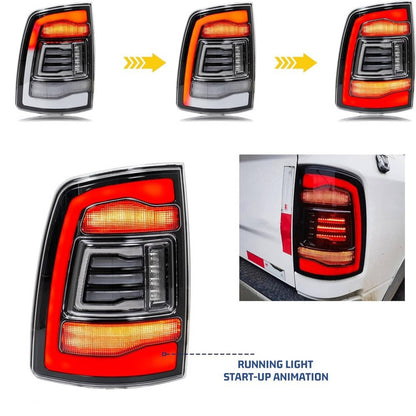Solidspare Pair LED Tail Light for 2009-2018 Dodge Ram 1500 2500 3500 Rear Light Clear Lens