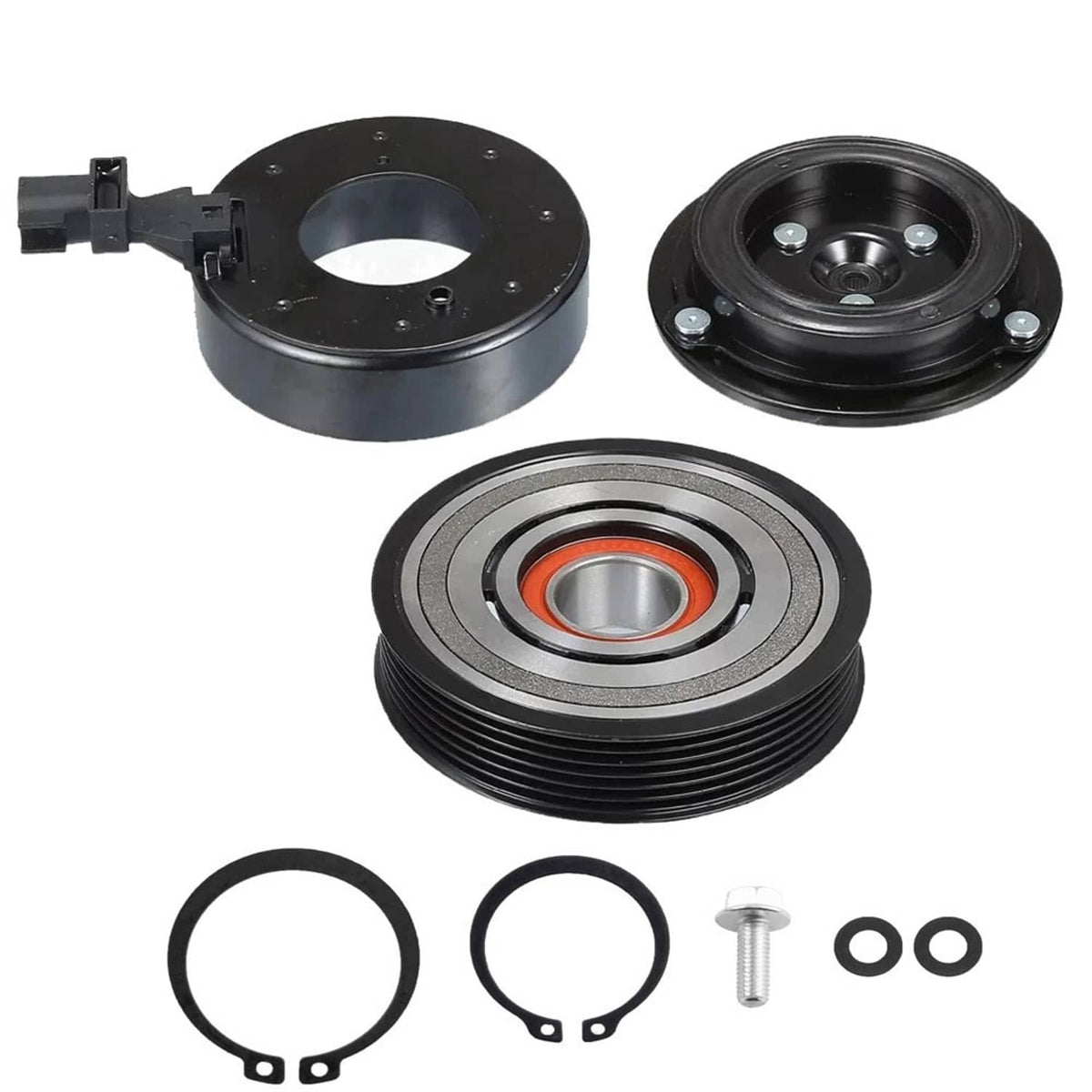 Solidspare AC Compressor Clutch Kit Coil Pulley For 12-18 Jeep Wrangler 6 CyL 3.6L 68084274