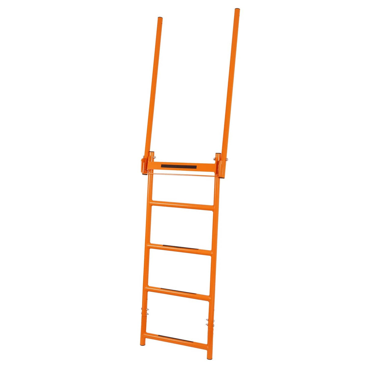 Solid Spare Flatbed Trailer Access Ladder Orange 5 Step For 48 Inch Rail Mount Powder Coated
