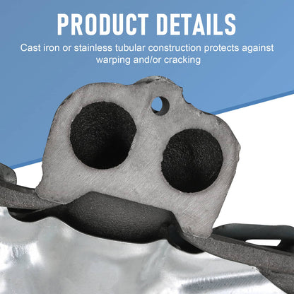 Solidspare Cast Iron Exhaust Manifold w/ Gasket Kit For Cherokee Dakota Truck Wrangler 2.5L