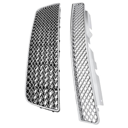 Solid Spare For 06-16 Chevy Impala/Limited Chrome Mesh Style Front Upper+Lower Bumper Grille