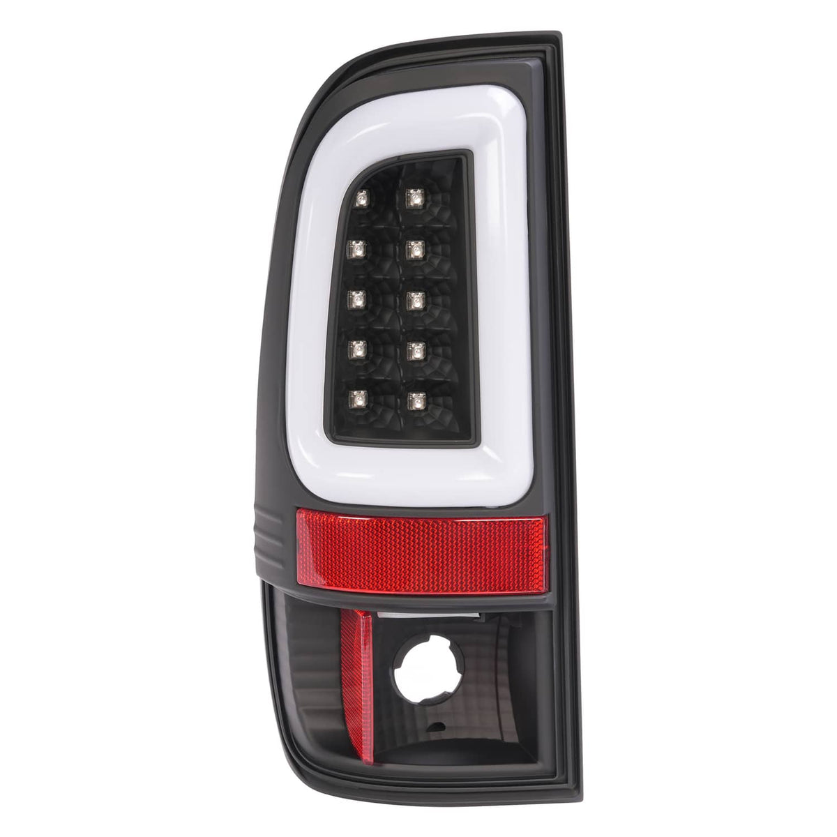 Solid Spare Black For 1997-2003 Ford F150 99-07 F250 F350 SD LED Tube Tail Lights Brake Lamp