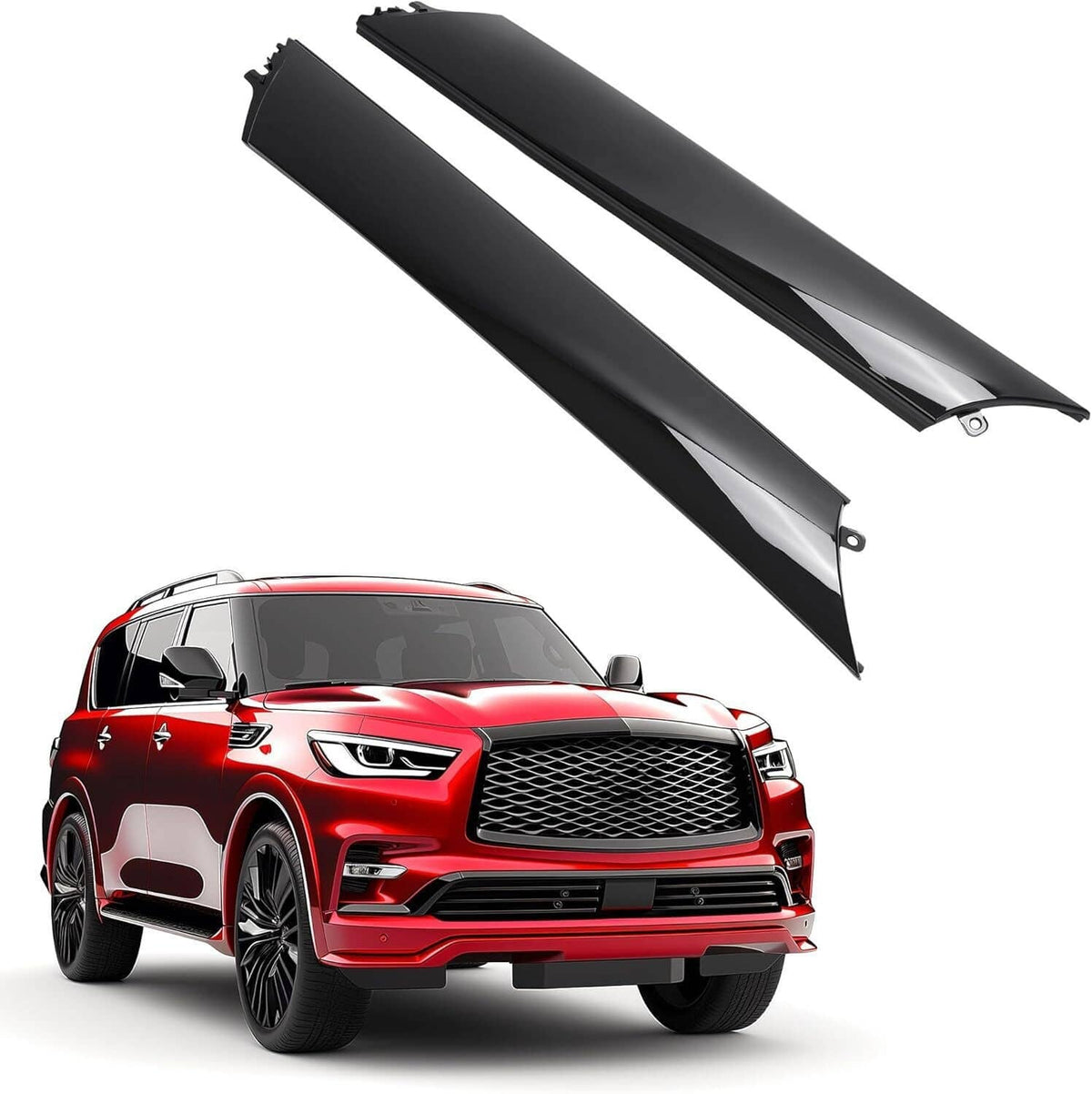 Solidspare 2Pcs For Infiniti QX56 QX80 Nissan Armada 2011-22 Windshield Trim Pillar Molding