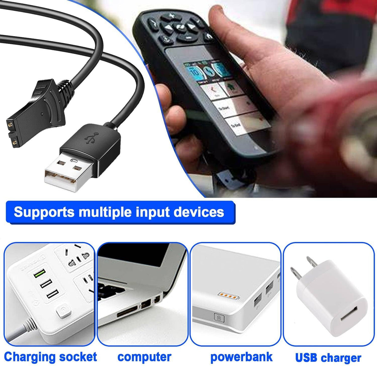 Solid Spare For Minn Kota 1866460 iPilot Link Remote Charging Cable Replacement 2-Pack