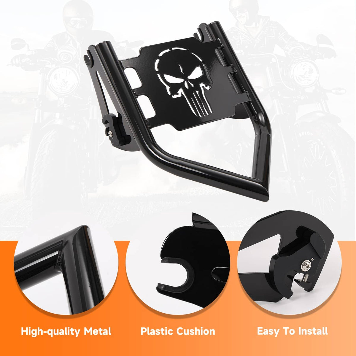 Solidspare Rear Detachable Luggage Rack Fits for 2009-2024 2025 Harley Touring Models Black