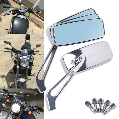 Solidspare For Kawasaki Vulcan VN 500 750 800 900 1500 Chrome Rectangle Side View Mirrors