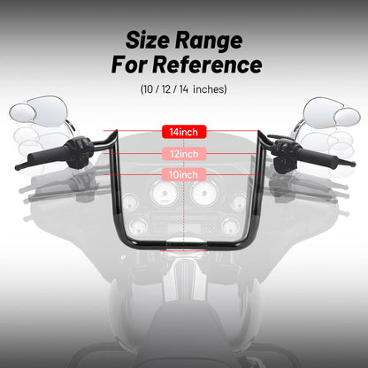 Solidspare For Harley Electra Street Glide FLH 14" Monkey Bar Ape Meathook Handlebar Black