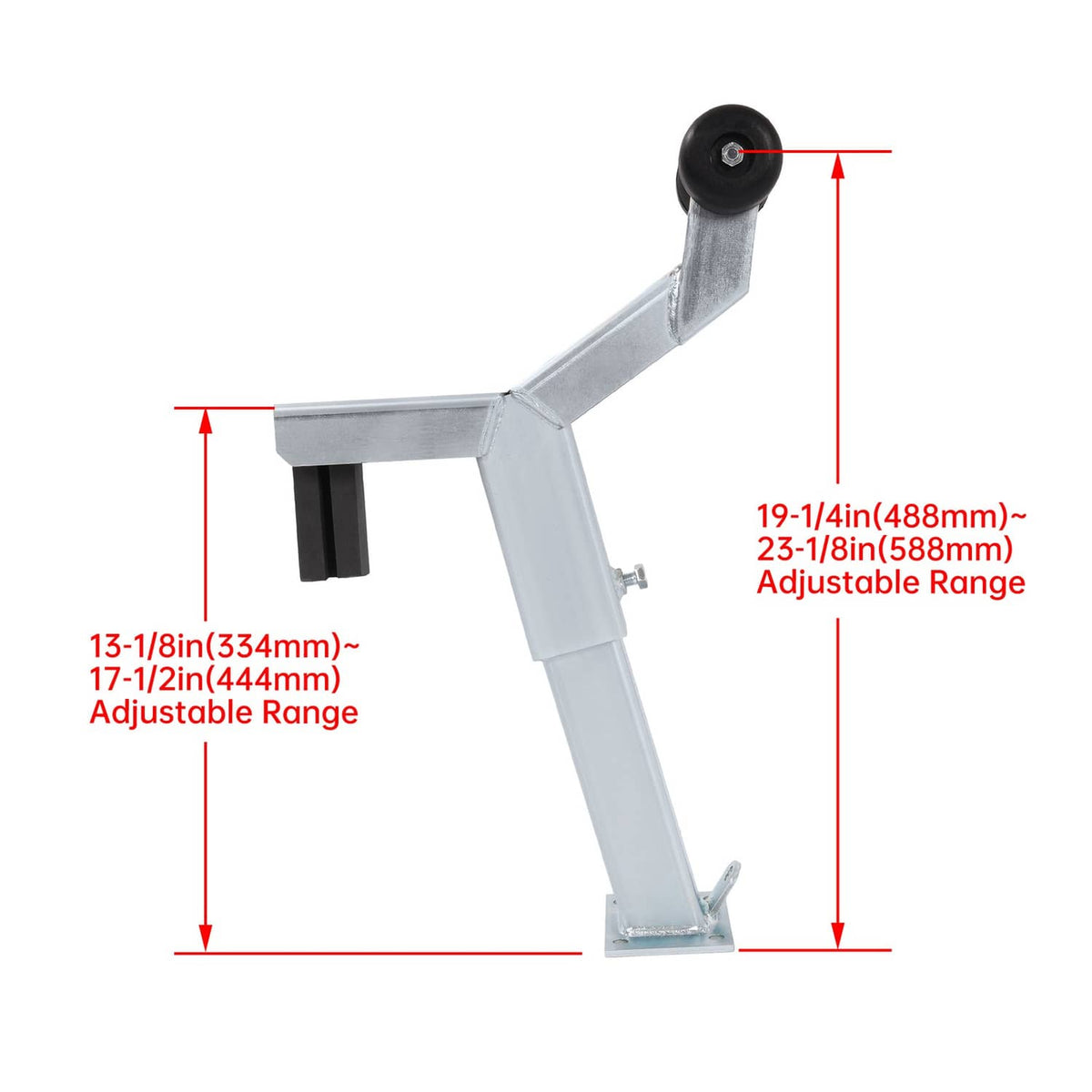 Solidspare Boat Trailer Winch Stand Adjustable W/ Roller - Short Nose, Multiple Height