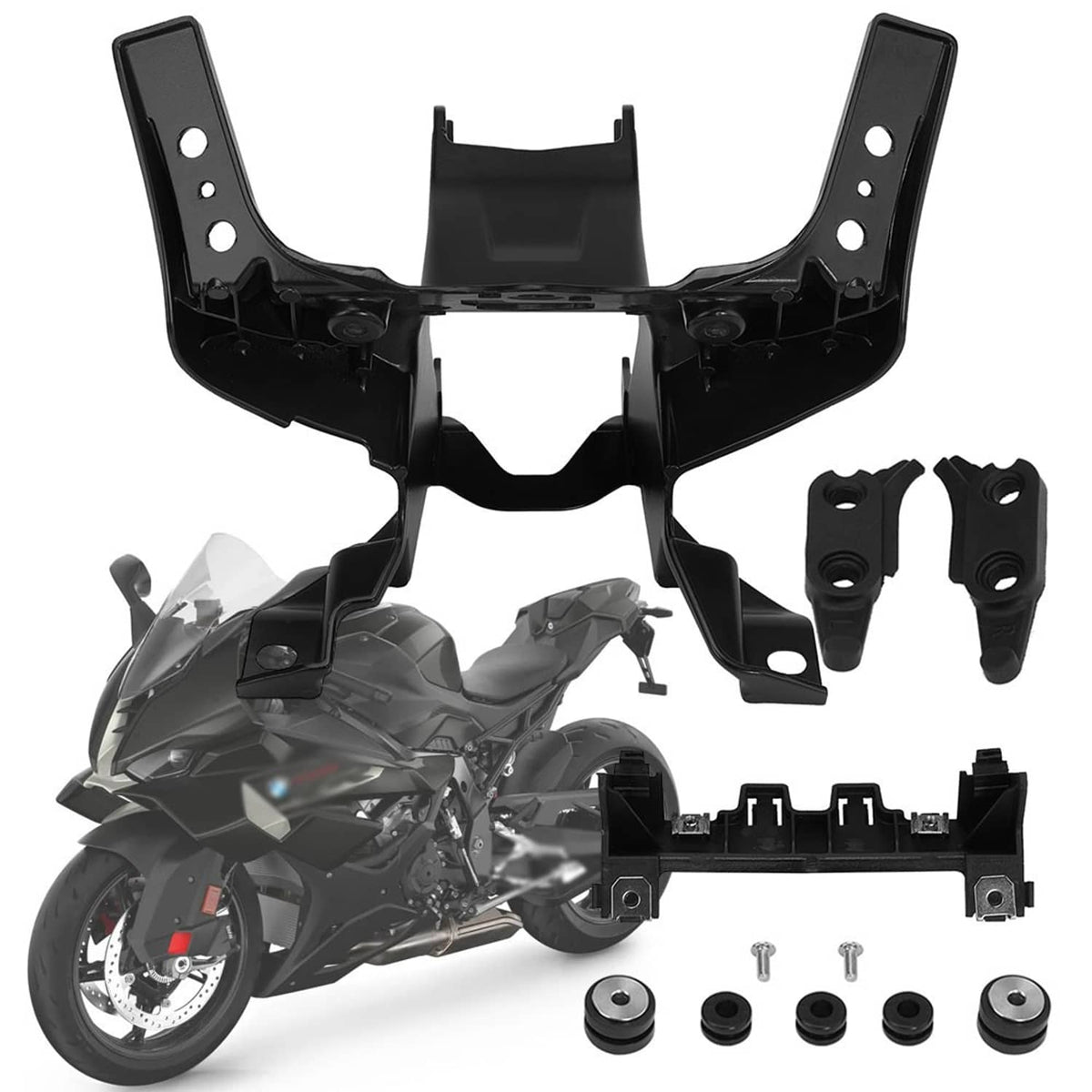 Solidspare Front Headlight Upper Fairing Stay Bracket Fit For BMW S1000RR 19-24 2025 Black