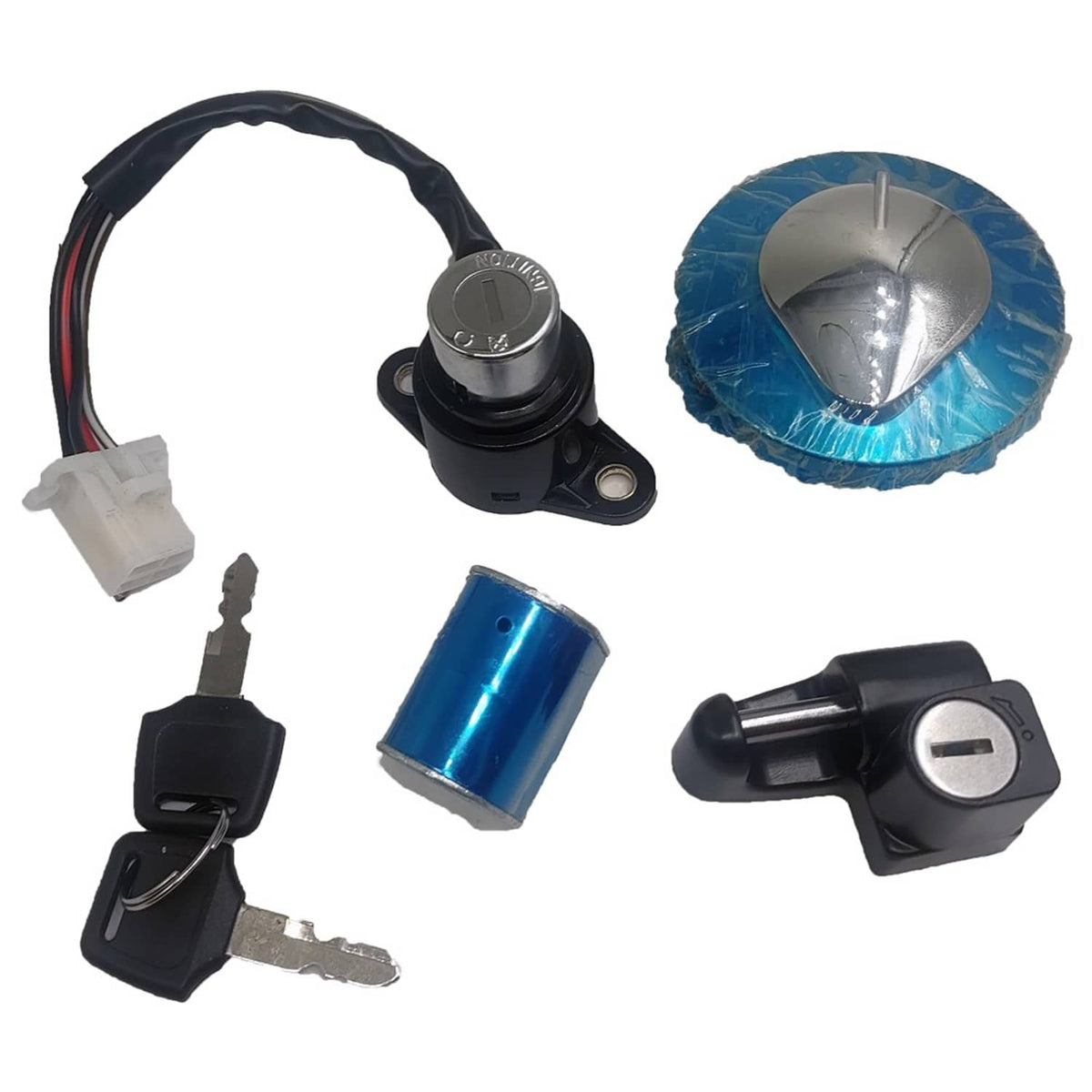 Solidspare Ignition Switch Fuel Gas Cap Helmet Seat Lock Key For Honda Rebel 250 CMX250