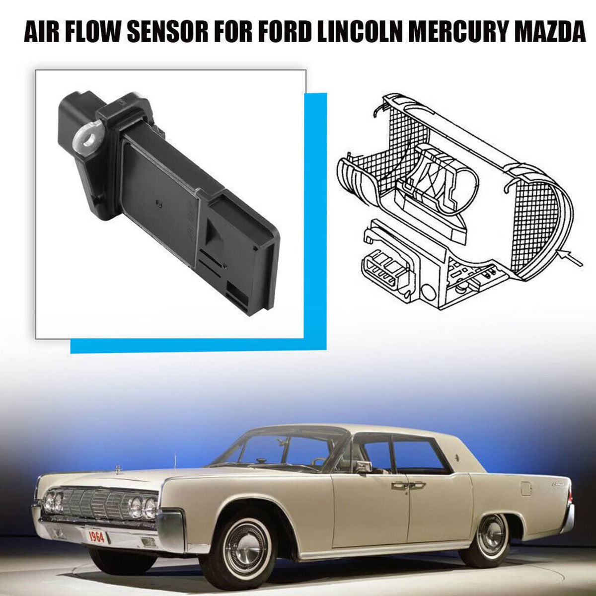 Solidspare For Ford Mazda F150 MAF Motorcraft Mass Air Flow Sensor AFLS131 3L3A-12B579-BA