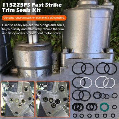 Solid Spare For Yamaha 115225FS Rebuild Trim Tilt Seal Kit + Outboard MT0006 Pin Wrench