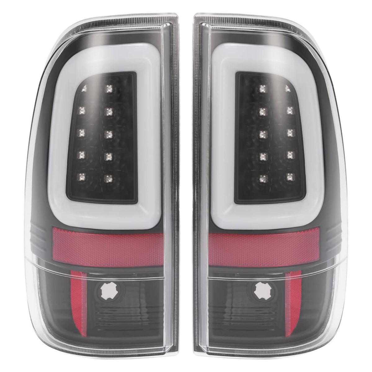 Solid Spare Black LED Tube Tail Lights Lamps For Ford F250 F350 F450 SD SuperDuty 2008-2016