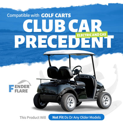 Solidspare 4 PCS Front and Rear Golf Cart Standard Fender Flares Set for Club Car Precedent
