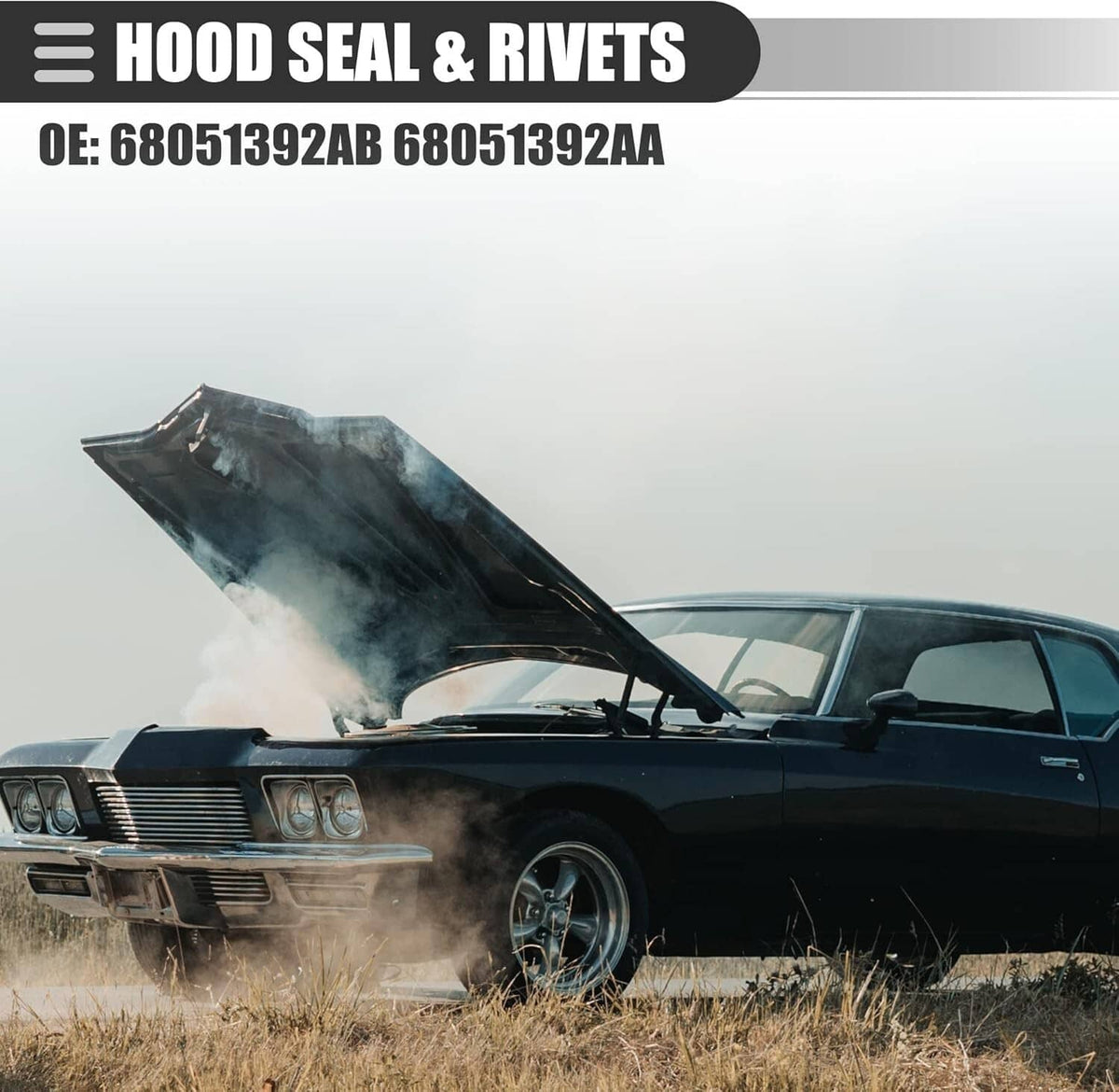 Solid Spare For 08-22 Hood Challenger Dodge to Nose Bumper Fascia Seal & Rivets 68051392AB