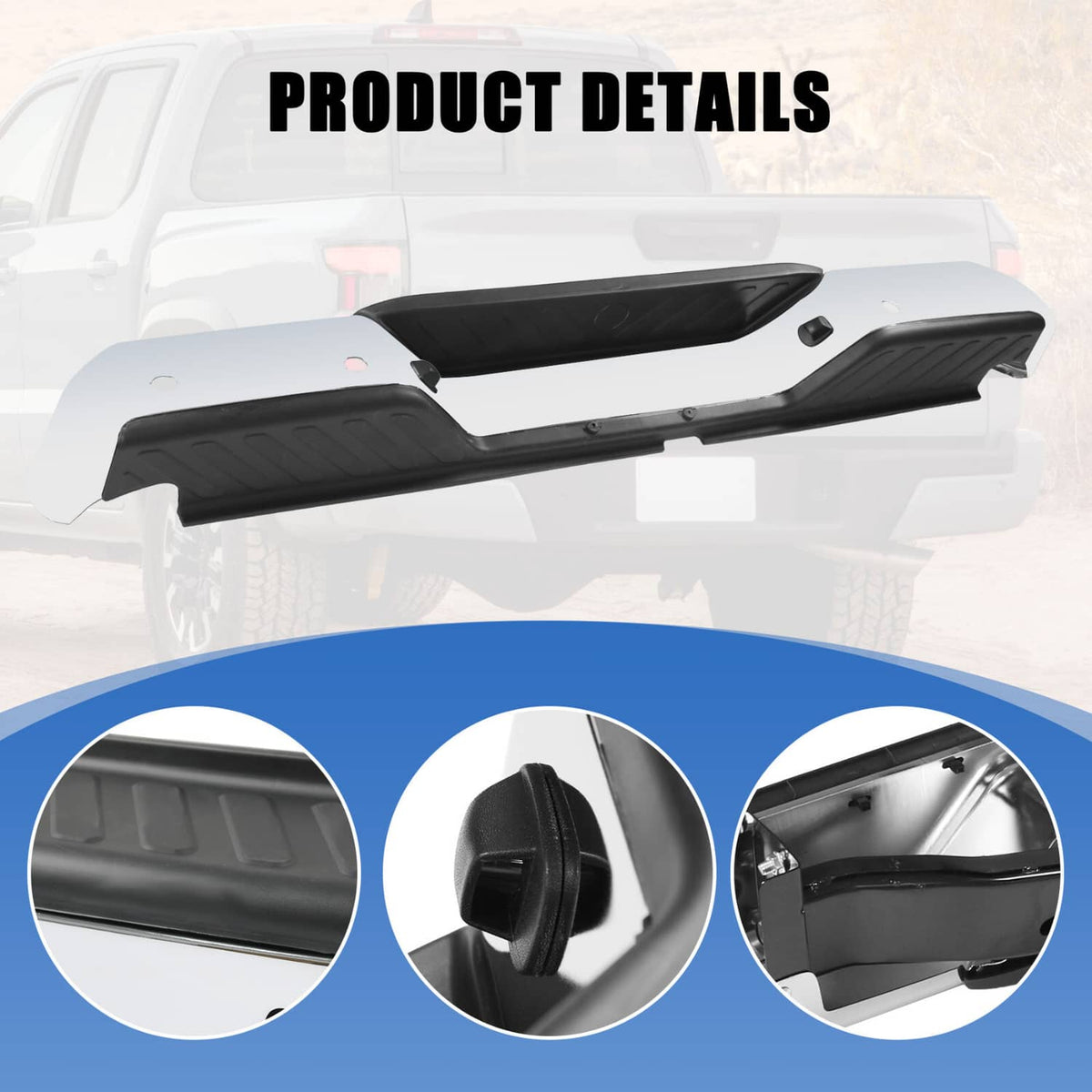 Solidspare Chrome Rear Step Bumper Assembly W/ Sensor Hole For 2005-2021 Nissan Frontier