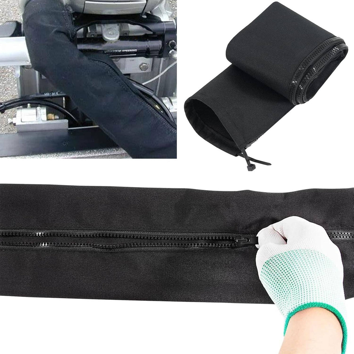 Solid Spare Marine Cable-Hose Rigging Protector Cover 48" Zippered Sleeve ZRS-1-DP Outboard