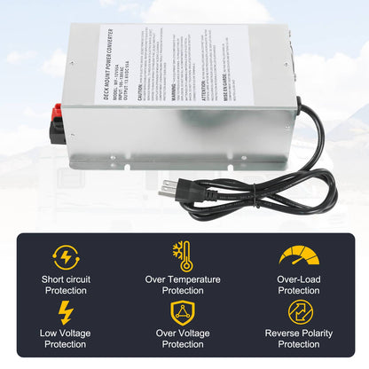 Solidspare WF-9855 Converter 55 Amp Deck Power Converter 12V For Charger RV Trailer Camper