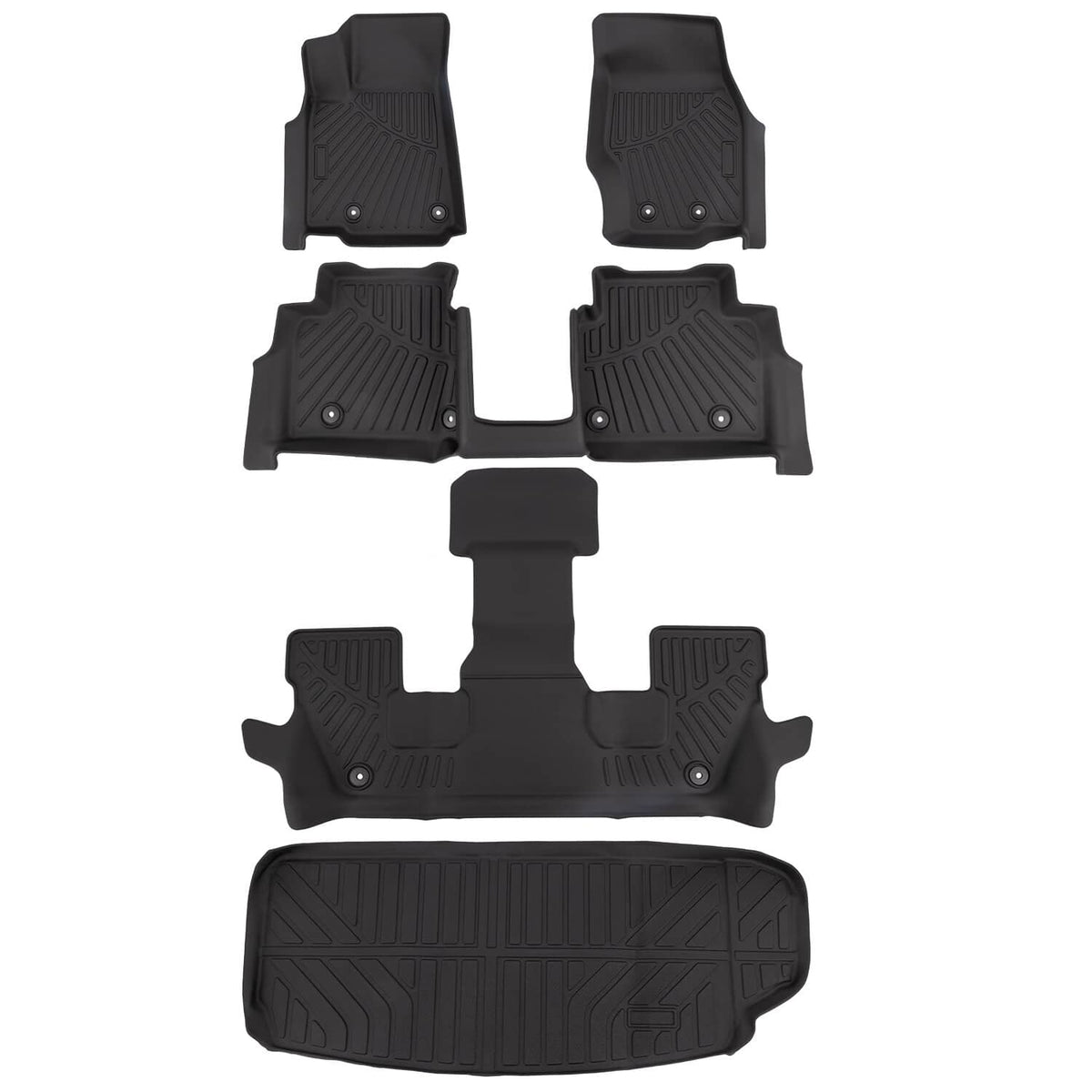Solidspare All Weather Floor Mats 3 Row + Cargo Liners For Jeep Grand Cherokee L 2021-2025