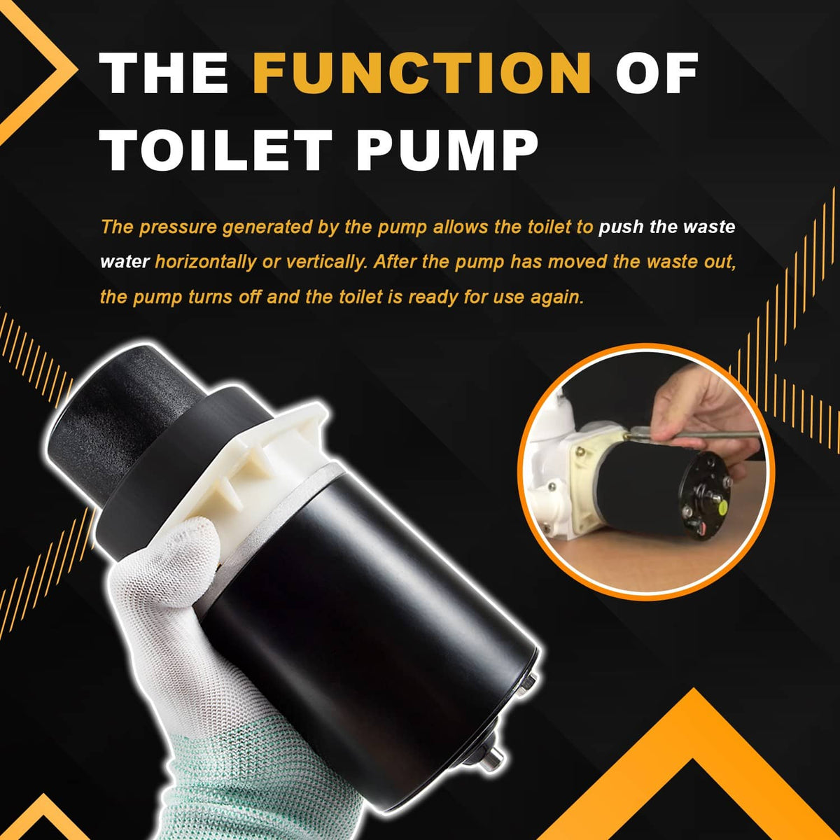 Solidspare Replace 37072-0092 Motor Pump 12V Quiet Flush & Designer Series Electric Toilets