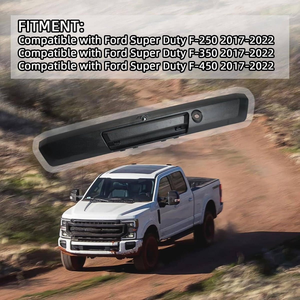 Solidspare Tailgate Handle w/ Rear View Backup Camera Fit for 2017-2022 Ford Super Duty