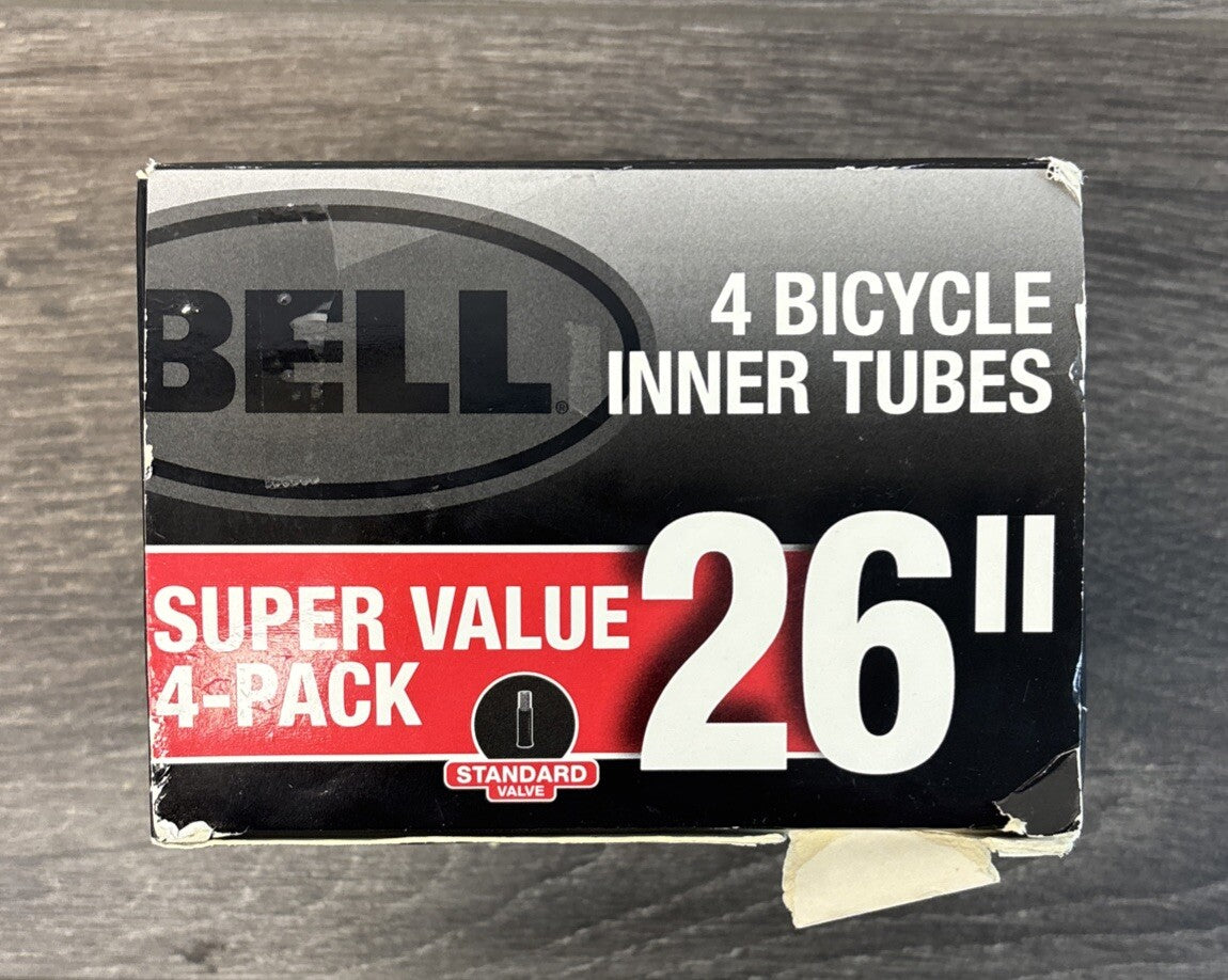 New BELL 26" Bicycle Inner Tube Fits Tire Widths x 1.75" - 2.25" 4-Pack
