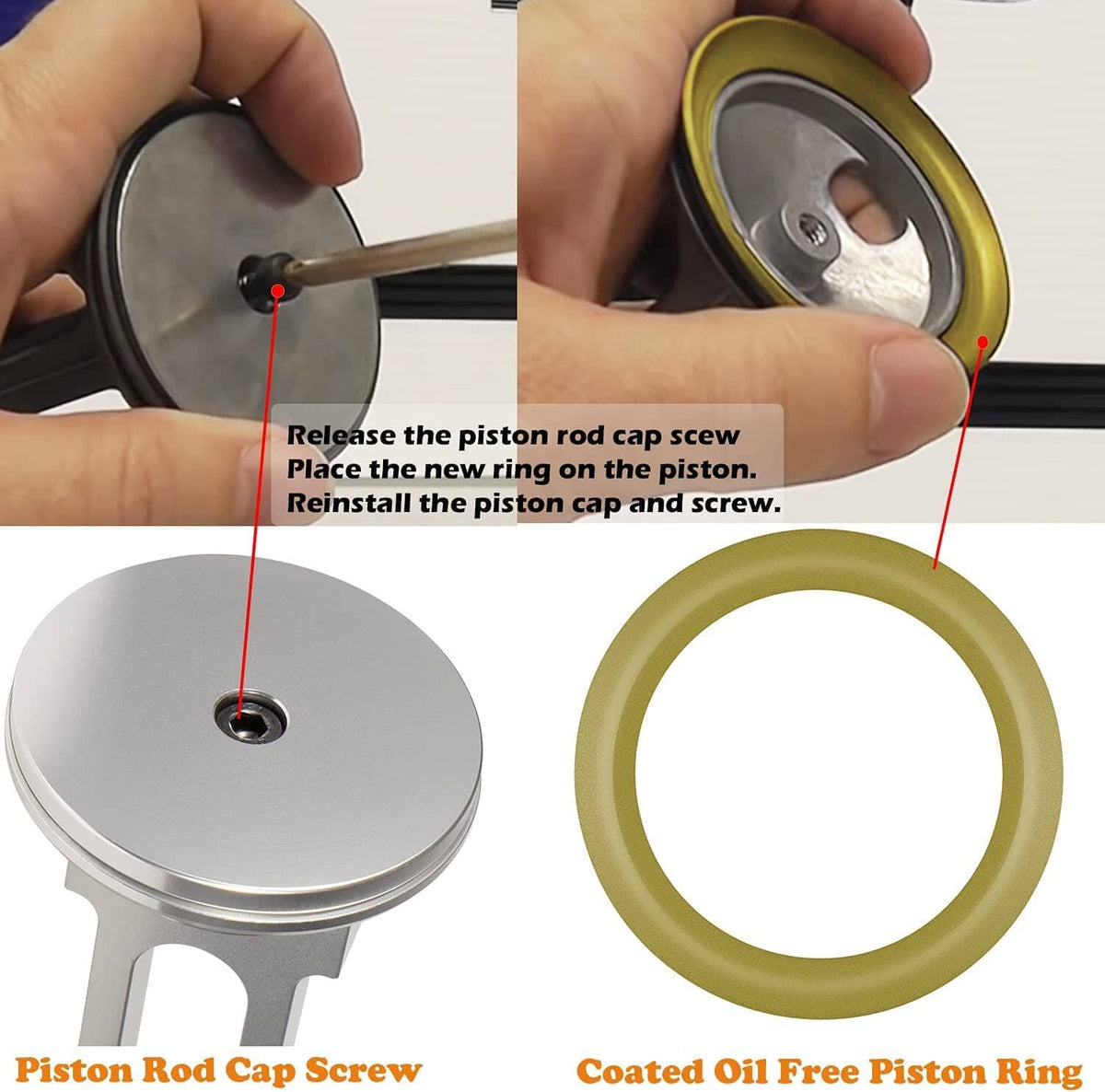 Solid Spare KK-4835 Compressor Piston Kit - Connecting Rod Replacement Kit for Oil Free Pump
