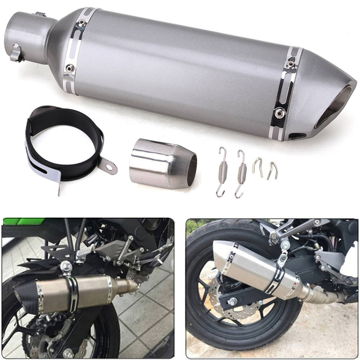 Solidspare Motorcycle Exhaust Muffler Pipe Removable DB Killer Slip on 38-51mm Universal
