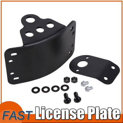 Solidspare Motorcycle License Plate Holder Side Mount Bracket for Harley Honda Universal US