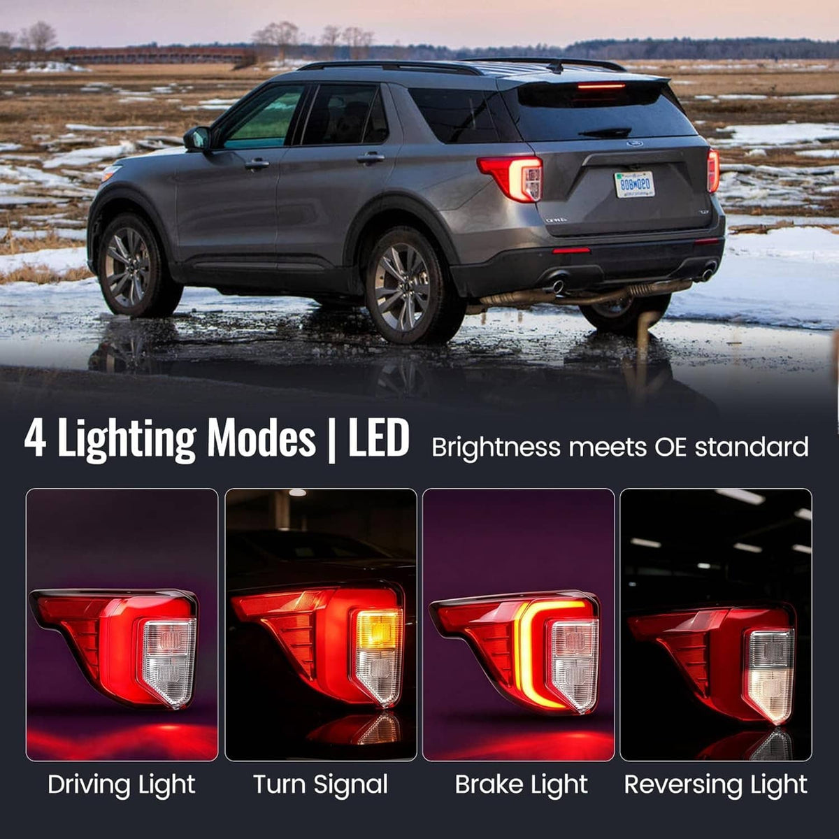 Solidspare New Left Side LED Tail Light For Ford Explorer 2020-2022 Rear Lamp LB5Z13404F