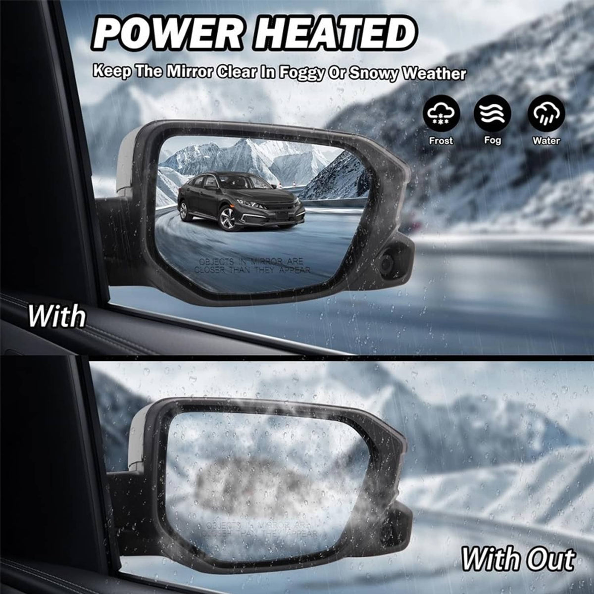Solidspare NEW Right Side Mirror 11 Pins For Honda Civic 2016-2021 w/ Camera Power Heated