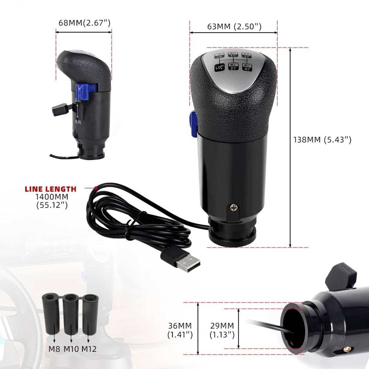 Solid Spare Gear Shift Knob for Scania Truck ATS ETS H-Shifter for Logitech G25 G27 G29