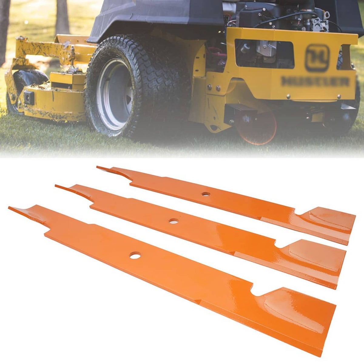 Solidspare 3Pcs Deck Blades Fits for Hustler 60" Raptor SD Replaces 793794 794685 Orange