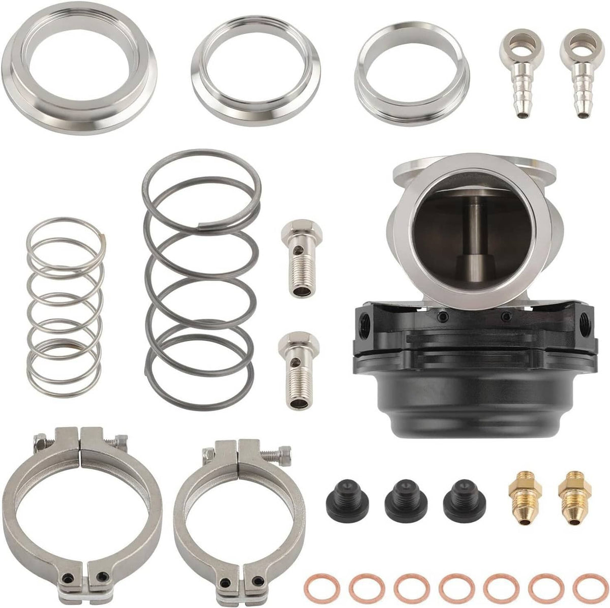 Solidspare Universal 44MM External Turbo Wastegate MV-R TIAL V-Band Flange 7/14PSI Springs