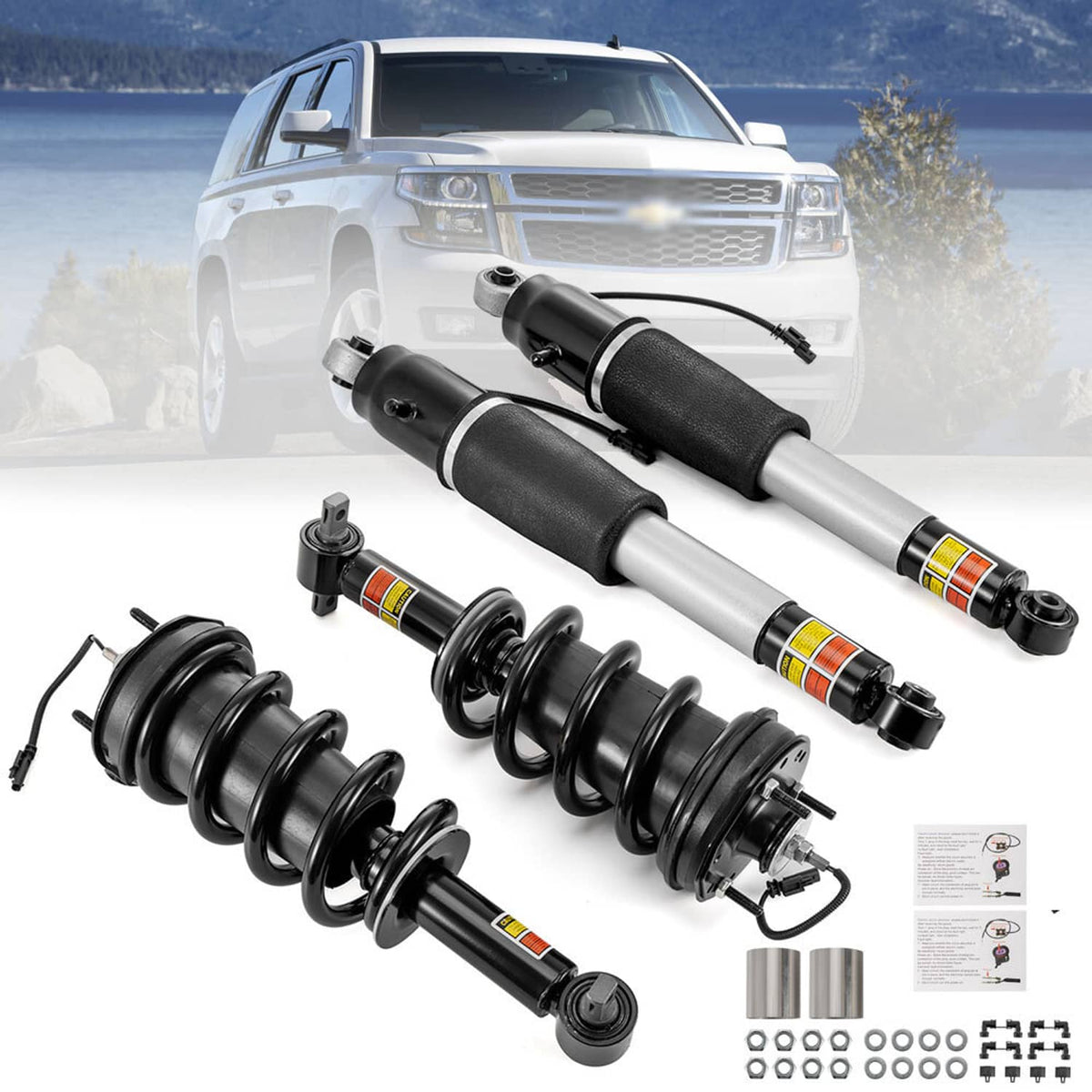 Solidspare Front Strut + Rear Shock Absorbers Fit For Chevrolet Suburban Tahoe 2015-2020