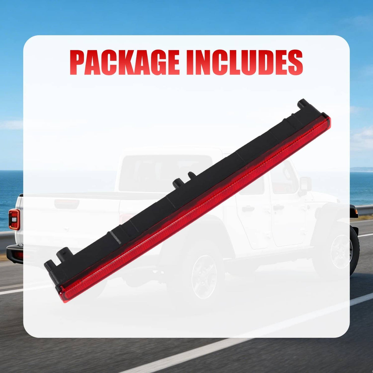 Solidspare 68338388AC Rear Center High Mounted Stop Lamp 3rd Brake Light For Jeep Gladiator