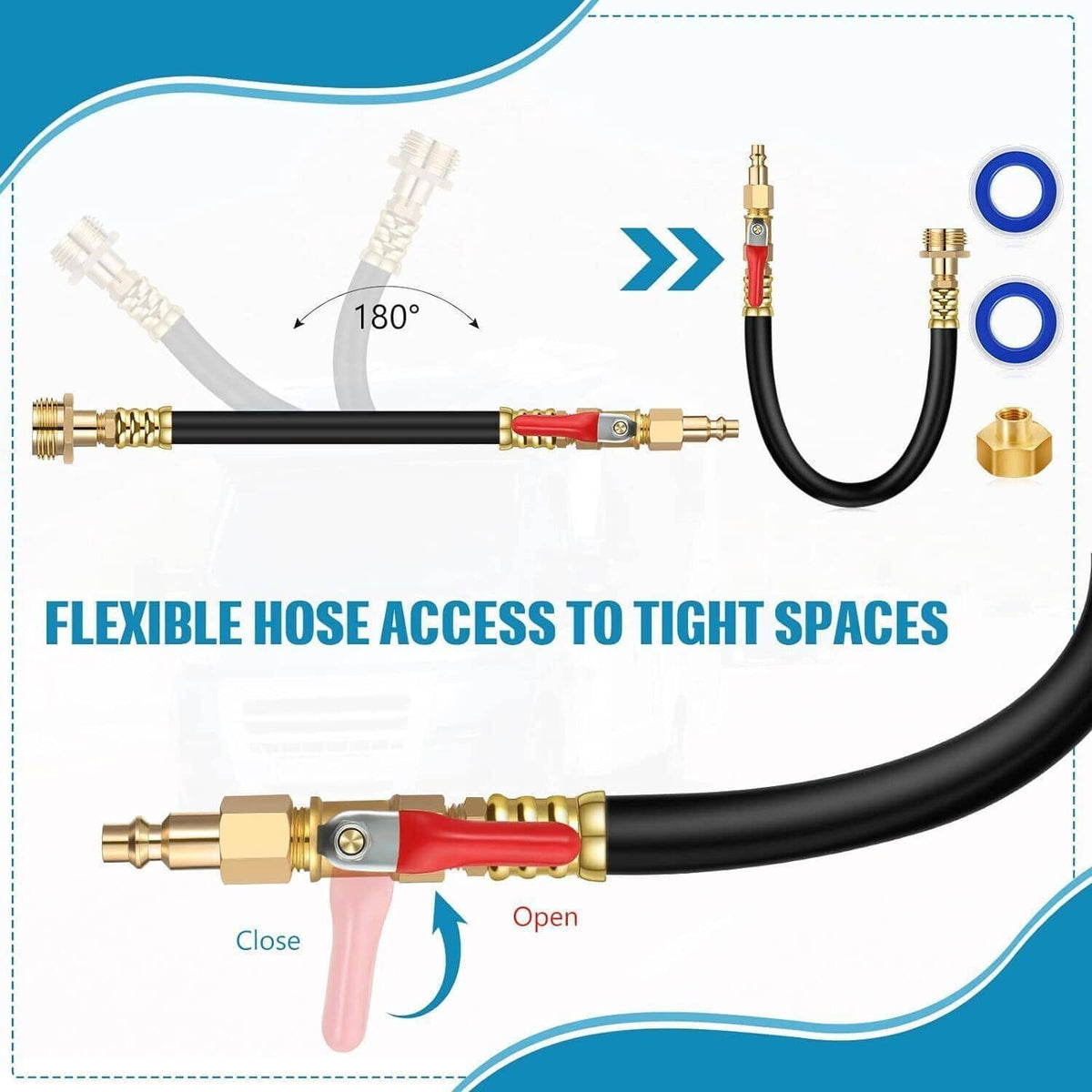 Solidspare Camper Winterizing Kit Blowout Shut Off Valve Adapter Hose Faucet For RV Trailer